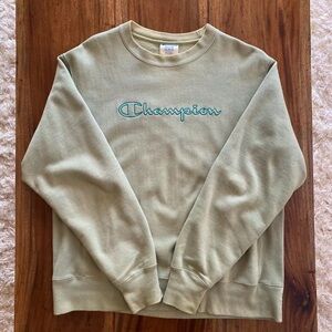Champion Green Sweater Champion Pistachio Reverse Weave Crewneck Sweatshirt